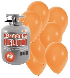 Shoppartners Helium tank met 30 oranje ballonnen
