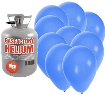 Shoppartners Helium tank met blauwe ballonnen 30 stuks