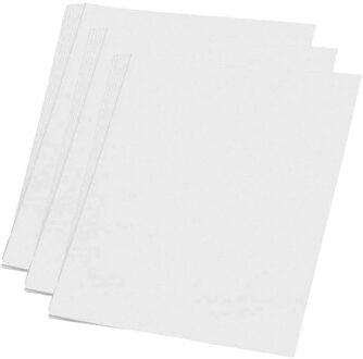 Shoppartners Hobby kartonnen vellen - 10x - wit - groot - 48 x 68 cm - knutselen materialen - van dik papier