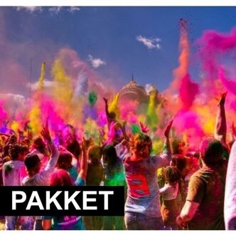 Shoppartners Holi poeder pakket 6 stuks roze blauw en geel