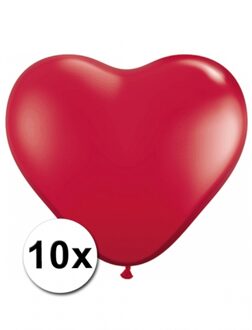 Shoppartners HSP Hartjes ballonnen - rood - 10x - ballon - 25 cm