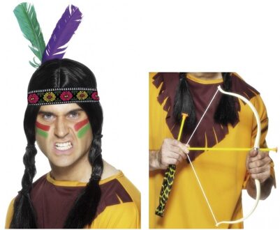 Shoppartners Indianen accessoires verkleedset hoofdband en pijl en boo Multi