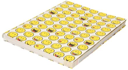 Shoppartners Kaftpapier wit met smilleys 200x70 cm - kaftpapier back to school