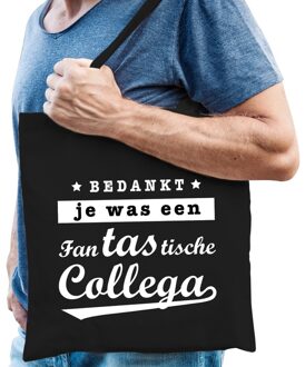 Shoppartners Katoenen cadeau tas/shopper fantastische collega zwart heren