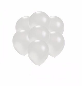 Shoppartners Kleine ballonnen wit metallic 200 stuks