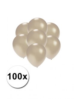 Shoppartners Kleine ballonnen zilver metallic 100 stuks
