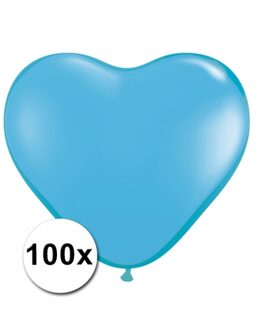 Shoppartners Kleine lichtblauwe hartjes ballonnen 100 stuks
