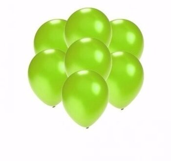 Shoppartners Kleine metallic groene ballonnen 10x stuks