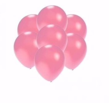 Shoppartners Kleine metallic roze party ballonnen 75x stuks van 13 cm