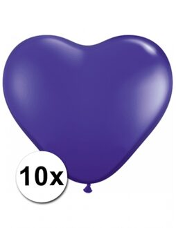 Shoppartners Kleine paarse hartjes ballonnen 10 stuks
