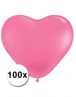 Shoppartners Kleine roze hartjes ballonnen 100 stuks