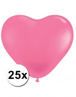 Shoppartners Kleine roze hartjes ballonnen 25 stuks