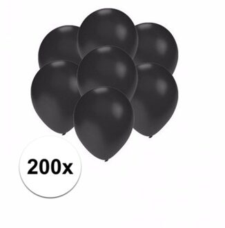 Shoppartners Kleine zwart metallic ballonnetjes 200 stuks