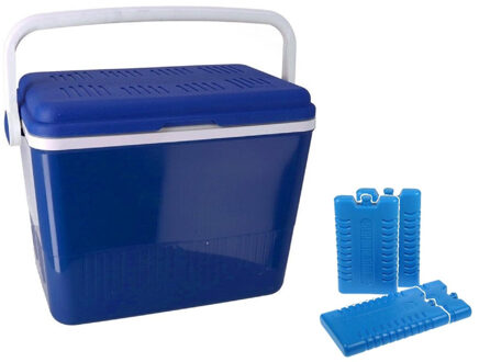 Shoppartners Koelbox 2-in-1 donkerblauw 42 liter 35 x 55 x 39 cm incl. 4 koelelementen