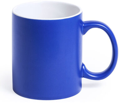 Shoppartners Koffiemok en Drinkbeker Allegra - blauw/wit - 350 ml - Keramiek - Mokken