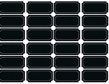Shoppartners Krijtbord etiketten/stickers - 24x stuks - rechthoekig - herschrijfbaar - Keuken labels
