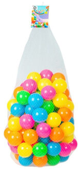 Shoppartners Kunststof ballenbak ballen 200x stuks 6 cm neon kleuren - Ballenbakballen Multikleur