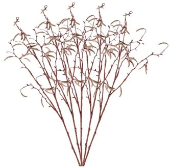 Shoppartners Kunsttak - 5x - berkenkatjes - 66 cm - betula pendula - decoratie takken