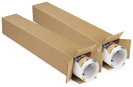 Shoppartners Lange Teckelbox doos 80 x 10 x 10 cm - 2x - Kartonnen verzenddozen - koker