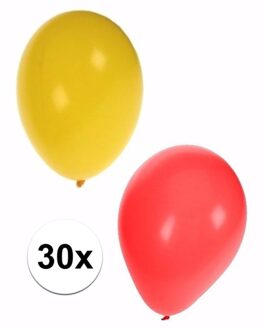 Shoppartners Latex rode/gele ballonnen Sint en Piet 30 stuks Multi