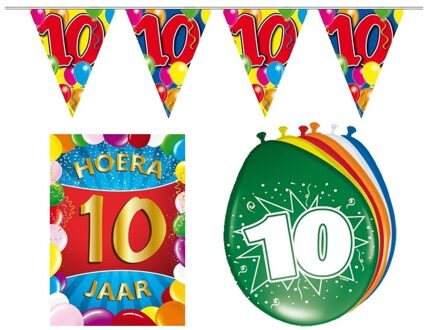 Shoppartners Leeftijd feestartikelen 10 jaar voordeel pakket