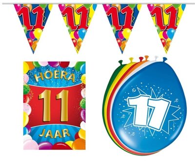 Shoppartners Leeftijd feestartikelen 11 jaar voordeel pakket