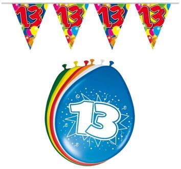 Shoppartners Leeftijd feestartikelen 13 jaar setje Multi