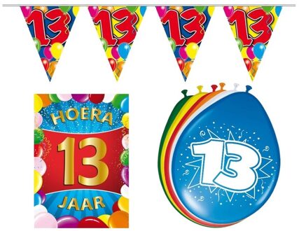 Shoppartners Leeftijd feestartikelen 13 jaar voordeel pakket Multi