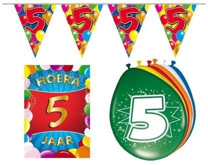 Shoppartners Leeftijd feestartikelen 5 jaar voordeel pakket