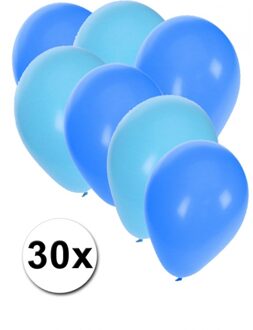 Shoppartners Lichtblauwe en blauwe ballonnen 30 stuks - Ballonnen Multikleur