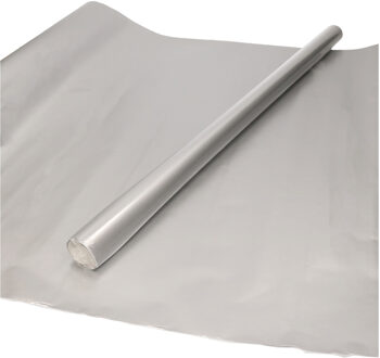 Shoppartners Luxe inpakpapier/cadeaupapier metallic zilver 200 x 70 cm