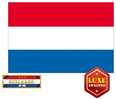 Shoppartners Luxe Nederland geslaagd vlag 150 cm met gratis sticker