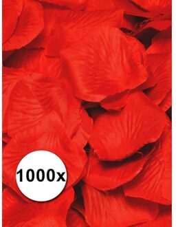 Shoppartners Luxe Rozenblaadjes - 1008x stuks - rood - 3x3 cm - Valentijnsdag versiering - Love/Bruiloft