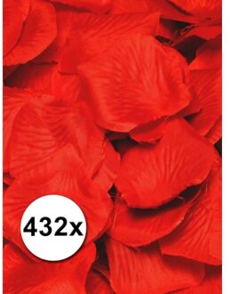 Shoppartners Luxe Rozenblaadjes - 432x stuks - rood - 3x3 cm - Valentijnsdag versiering - Love/Bruiloft
