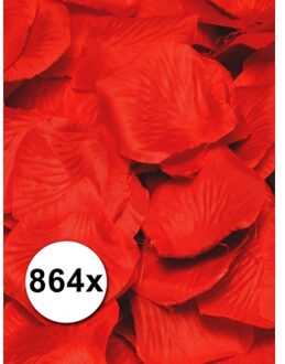 Shoppartners Luxe Rozenblaadjes - 864x stuks - rood - 3x3 cm - Valentijnsdag versiering - Love/Bruiloft