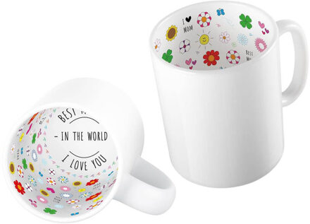 Shoppartners Moederdag mok - sublimatie mokken - keramiek - 300 ml - cadeau koffiemok - Bekers Wit