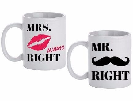 Shoppartners Mokken set Mr & Mrs Right 300 ml