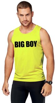 Shoppartners Neon geel sport shirt/ singlet Big boy heren 2XL