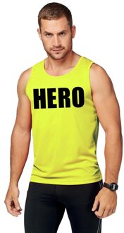 Shoppartners Neon geel sport shirt/ singlet Hero heren 2XL