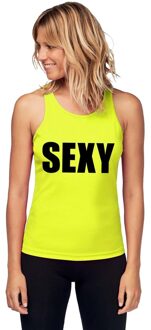 Shoppartners Neon geel sport shirt/ singlet Sexy dames L