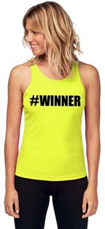 Shoppartners Neon geel winnaar sport shirt/ singlet #Winner dames L