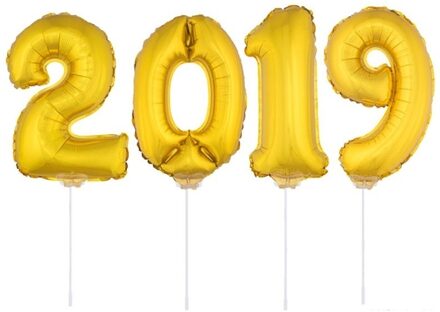 Shoppartners New Year versiering 2019 ballonnen - Ballonnen Goudkleurig