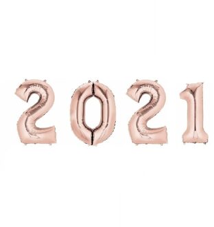 Shoppartners New Year versiering 2021 ballonnen rose goud - Ballonnen Goudkleurig