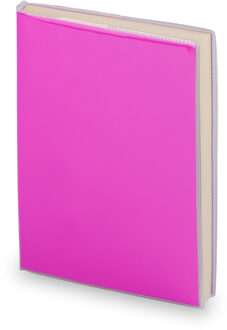 Shoppartners Notitieblokje zachte kaft roze met plastic hoes 10 x 13 cm