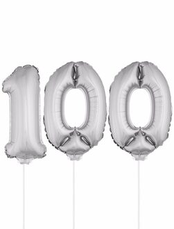 Shoppartners Opblaas cijfer 100 folie ballon 41 cm