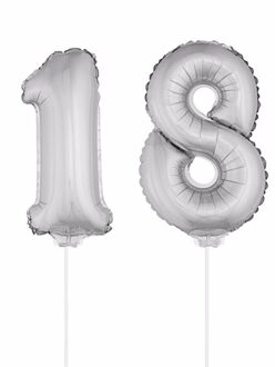 Shoppartners Opblaas cijfer 18 folie ballon 41 cm