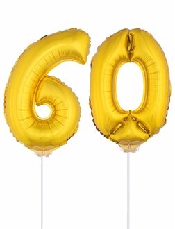 Shoppartners Opblaas cijfer 60 folie ballon 41 cm