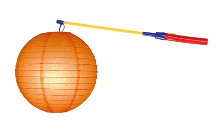 Shoppartners Oranje lampion 25 cm met lampionstokje - Sint Maarten lampionnen