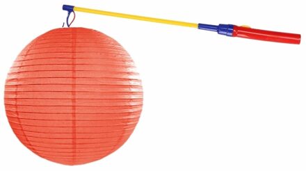 Shoppartners Oranje lampion 35 cm met lampionstokje - Sint Maarten lampionnen