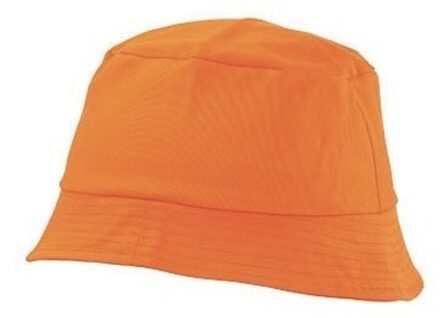 Shoppartners Oranje vissershoedje/zonnehoedje 57-58 cm - Oranje zomerhoeden voor volwassenen